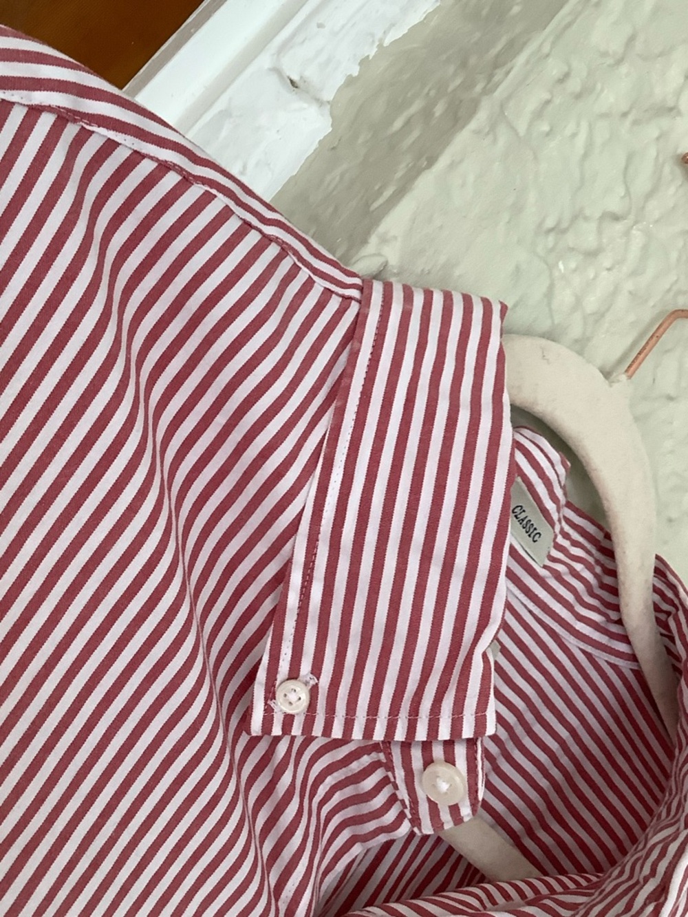 J. Crew Red & White Striped Button-Up Dress Shirt - Picture 5 of 9